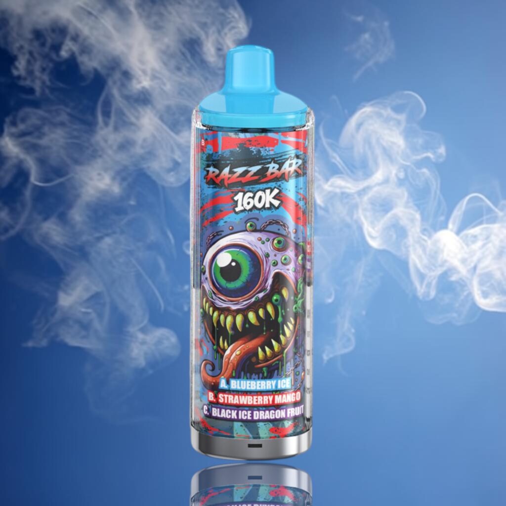 Razz Bar 160K Trio – Blueberry Ice • Strawberry Mango • Black Ice Dragon Fruit