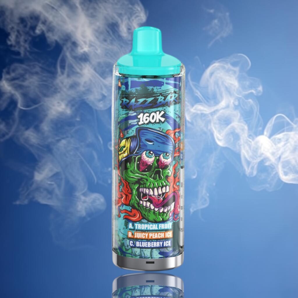 Razz Bar 160K Trio – Tropical Fruit • Juicy Peach Ice • Blueberry Ice